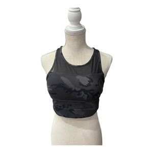 Zyia Active Camouflage Black Racerback Sports Bra Removable Pads Women’s size XL